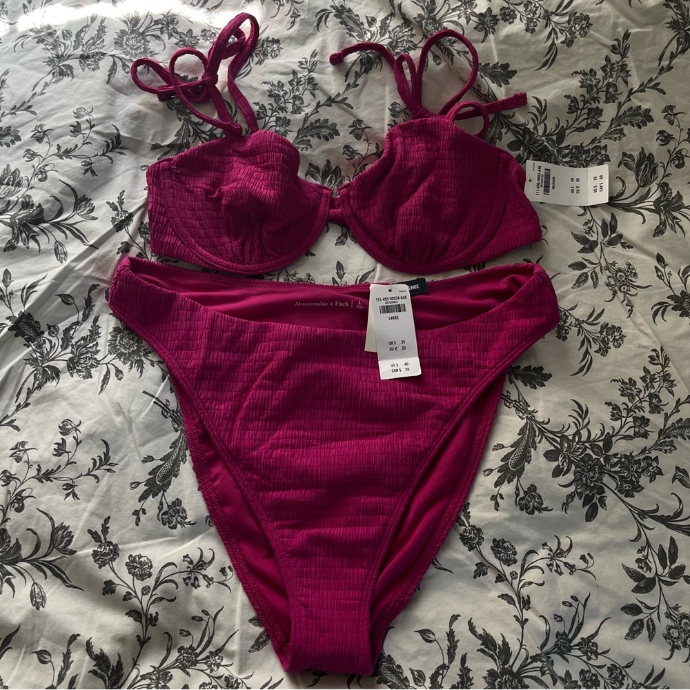 Abercrombie magenta/pink bikini set